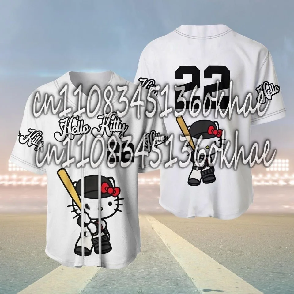 출산복 Sanrio Yugui Dog Kitty Cat 팬 아메리칸 야구 재킷 Sweet Cool Summer Extra Large 남성 성인 스포츠 티셔츠