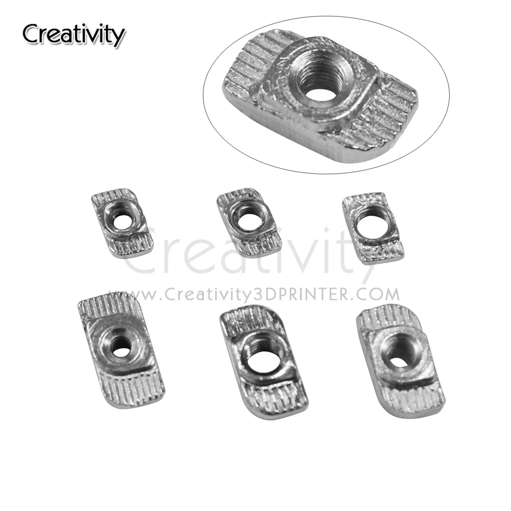 

20/50pcs M3/M4/M5*10*6 for 20 Series Slot T-nut Sliding T Nut Hammer Drop In Nut Fasten Connector 2020 Aluminum Extrusion