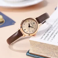 New Ladies Watch Simple Women's Watches Thin Belt Temperament Retro Student Watch Fashion Casual Ladies Quartz Wristwatches 1
