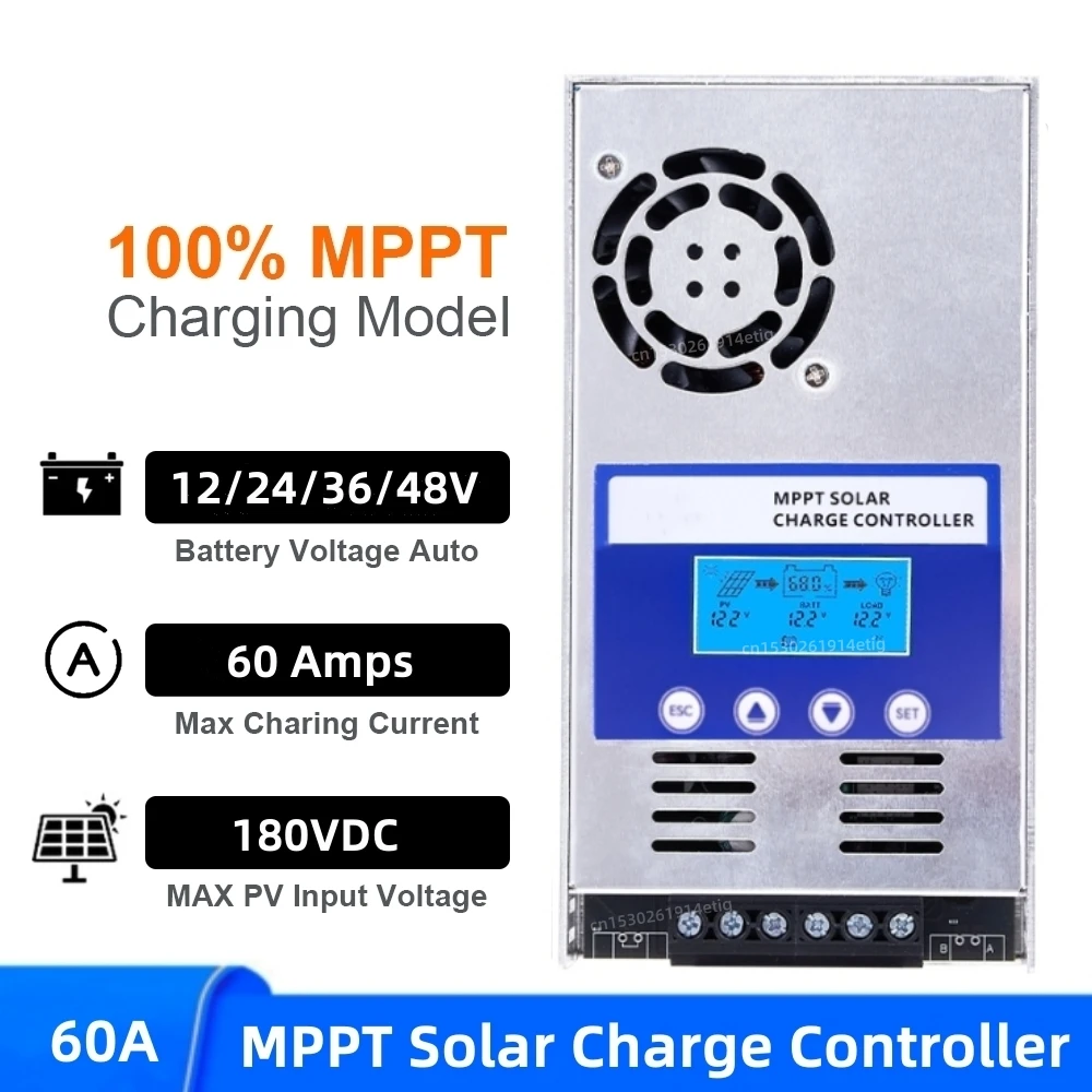 

Контроллер заряда солнечной батареи 100% MPPT 60A 12В 24В 36В 48В 180в постоянного тока регулятор солнечной панели, используемый для литиевых/свинцово-кислотных/герметичных/гелевых батарей