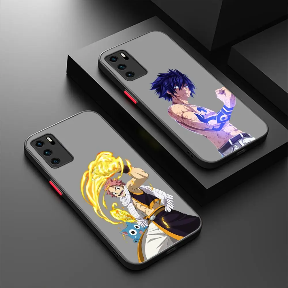 

Anime Fairy Tail Matte Phone Case For Huawei P50 P40 P30 P20 Lite Mate 40 30 20 Pro Plus Y9 Y8P Y7 Y7P Prime 2019 Silicone Cover