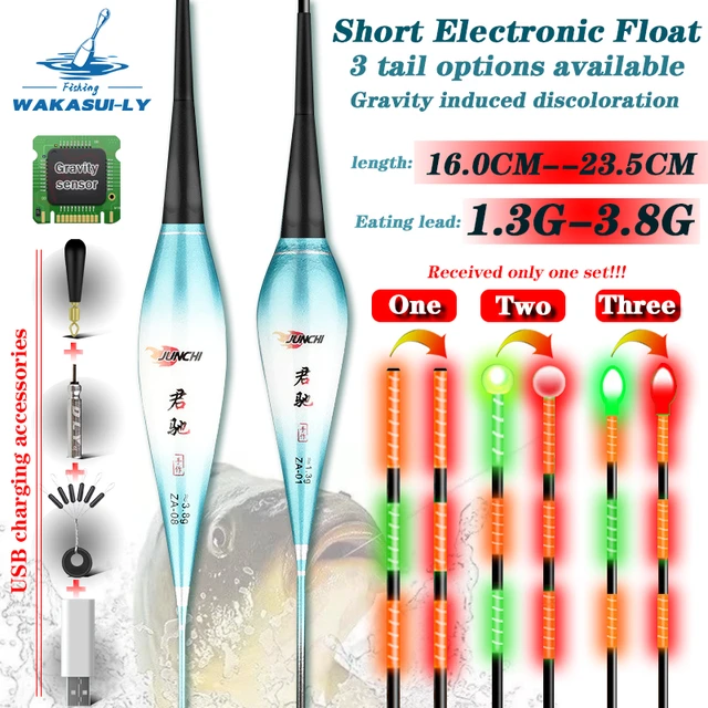 Short night light fishing float electronic LED gravity sensing red float  outdoor fishing accessories+complimentary USB charging - AliExpress