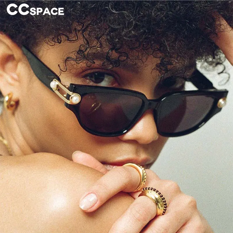 Sunglasses: Cat Eye Sunglasses, acetate & glass pearls — Fashion | CHANEL