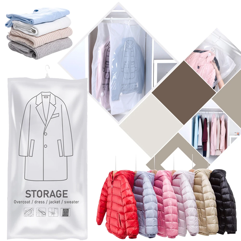 Closet Organizer Hanging Vacuum Storage Bags Wardrobe Compressed Bag Space Saving Seal Organizer Vacuum bags for storing clothes