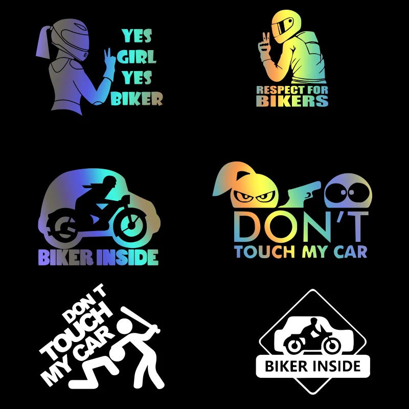 Funny Biker Inside Car Sticker For Window Body Decor 