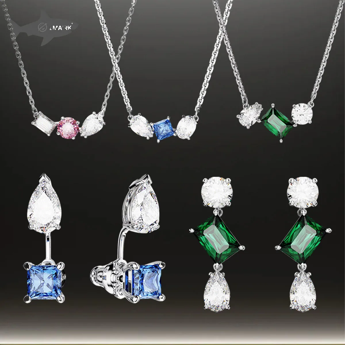 2025 New French Luxury Couple Water Drop Necklace Earrings Exquisite Jewelry Set Party, Festival, Partner Gift, Daily Dressing 1