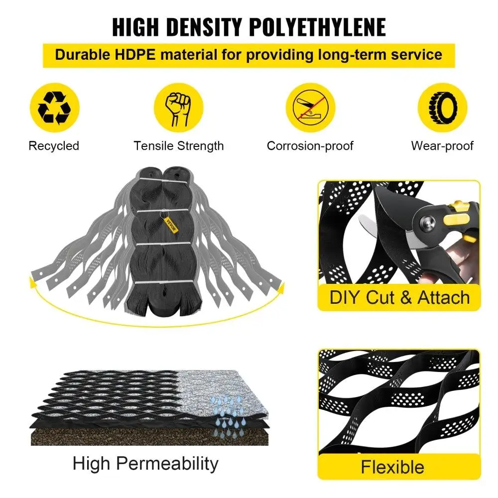 Heavy Duty Ground Stabilization Grid 1885 Lbs Load Capacity 3 Deep Permeable for diy Patio & Beyond