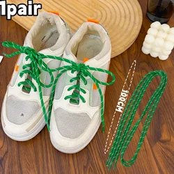 Vibrant 6 - Color DIY Round Shoelaces for Sneakers and Casual Shoes (Green)