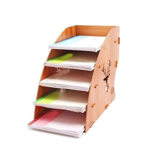 Organisateur de Fichiers, Trieur en Bois Classement Papier Bureau