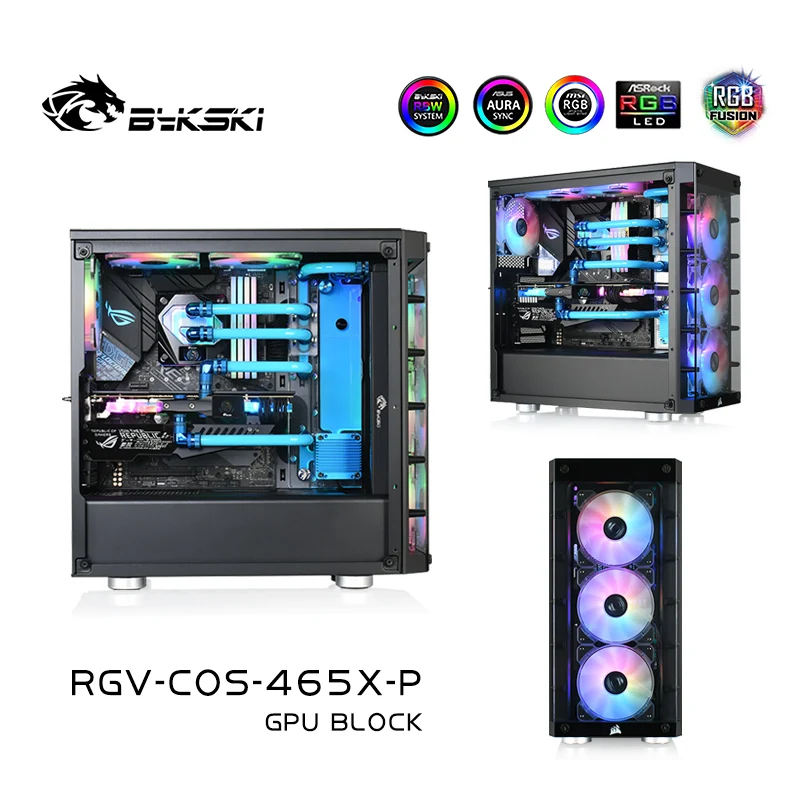 

Bykski для CORSAIR 465X чехол для компьютера набор для процессора/GPU блок водяного охлаждения Радиатор поддержка DDC насос, RGV-COS-465X-P