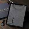 LHZSYY High-end Thin 85%Mulberry silk 15%Cashmere Sweater New Long-Sleeve Pullover Men' Business Leisure Worsted Knit Base Shirt 2