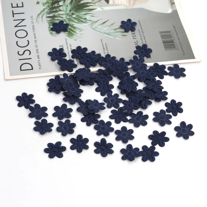 Description Picture 6 of item2cm cloth five-petal flower embossing DIY children's hair accessories hairpin jewelry small flower  cloth accessories 100pcs