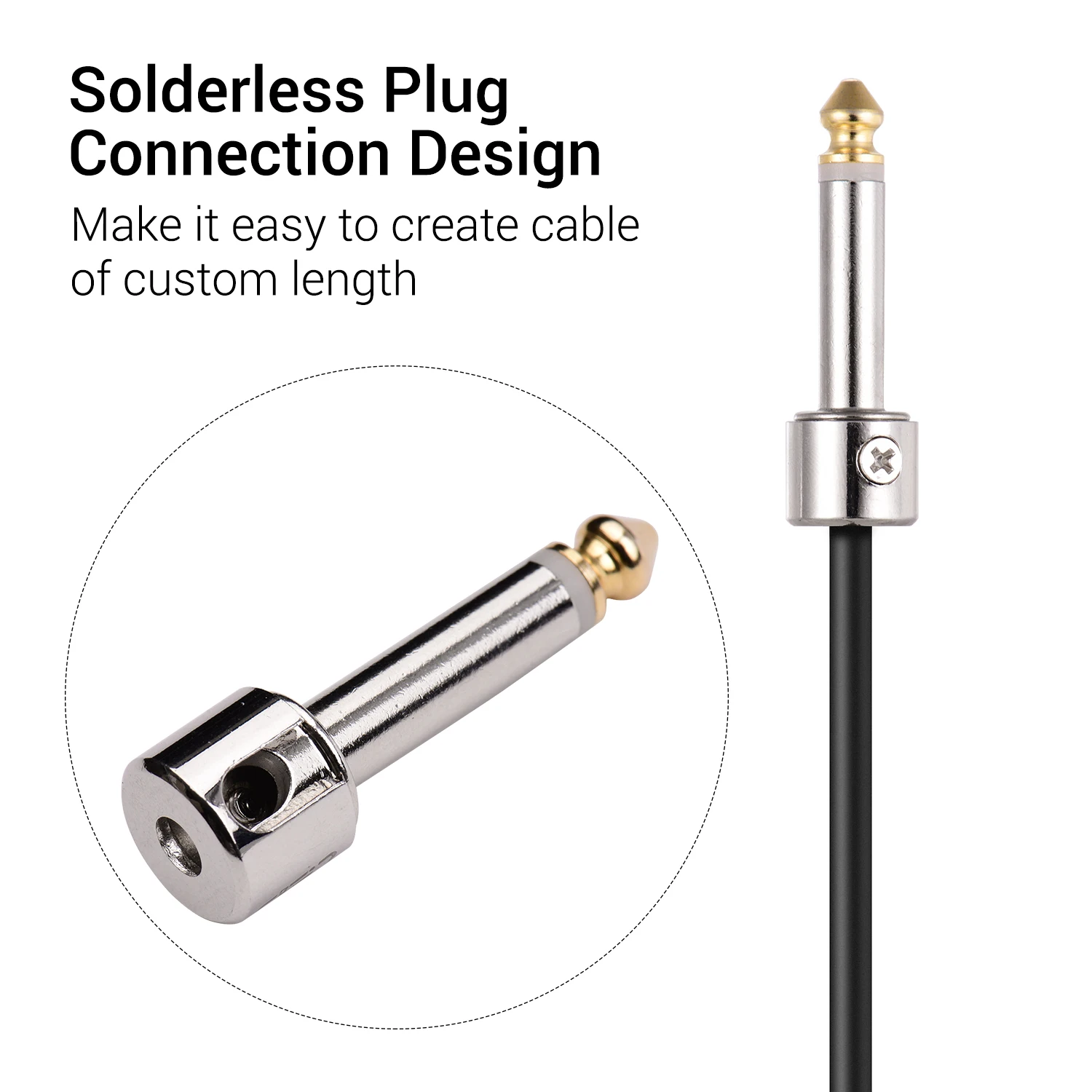 전문 솔더리스 패치 케이블 키트 DIY 기타 페달 보드 케이블 코드 와이어 10 솔더 프리 플러그 3M 케이블 미니 스크루 드라이버