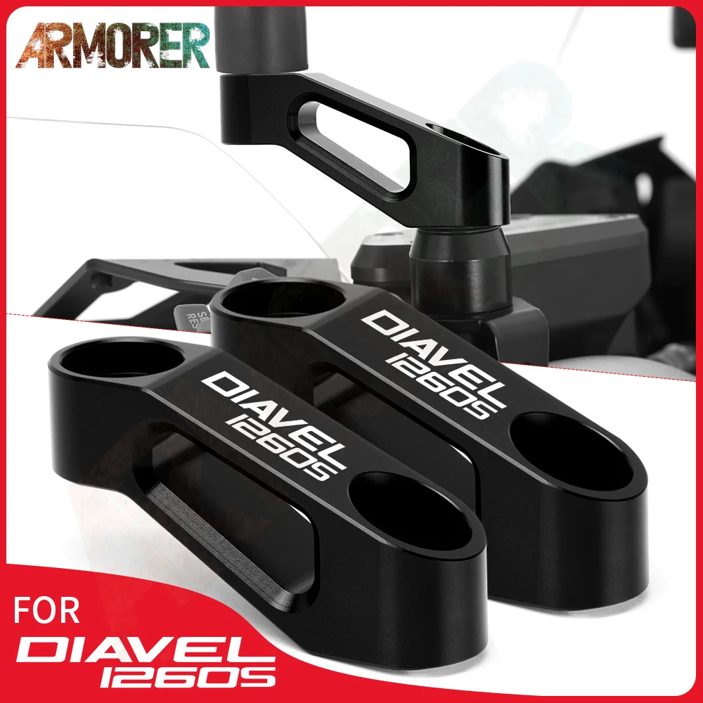 M8 / M10 Moto Specchietto Retrovisore Estensione Supporto Staffa Accessori Per Ducati Diavel 1260 S Diavel 1260 S 2019 - 2023