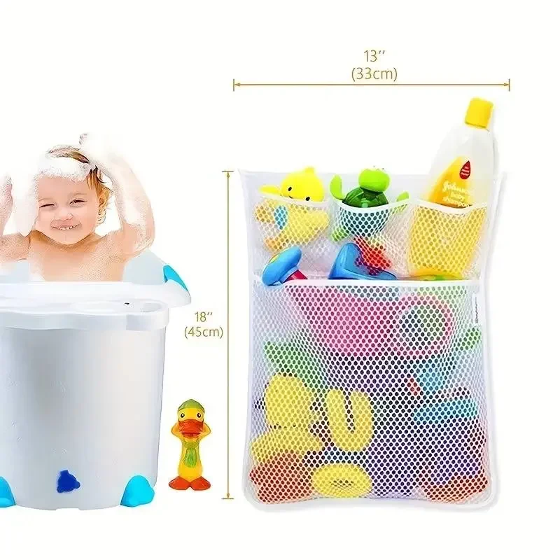 Baby Bath Toy Storage Mesh Bag with Suction Cups 4