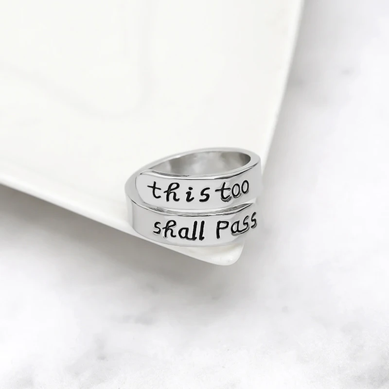 This Too Shall Pass Wrap Ring Twist Ring For Women Adjustable