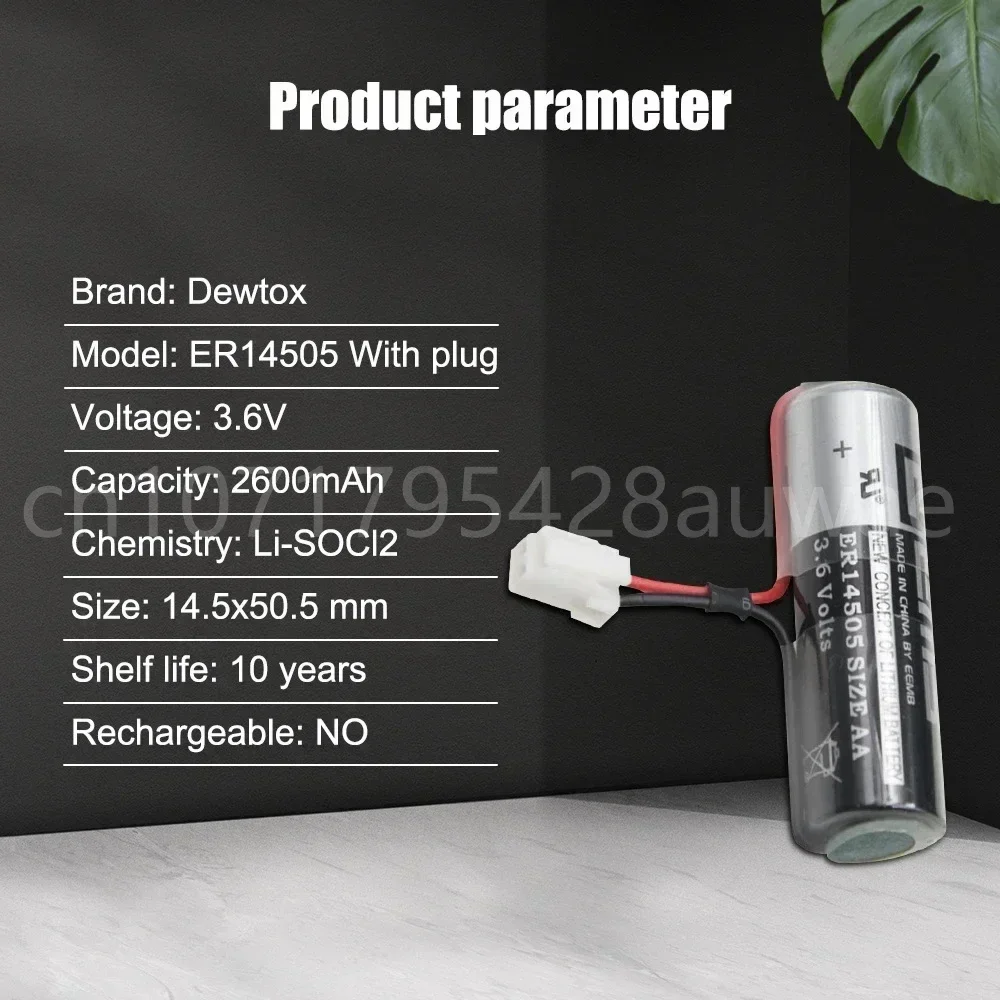 10PCS ER14505 ER14505H AA 3.6V 2400mAh Energy Lithium Battery Smart Meter Battery with Plug 5