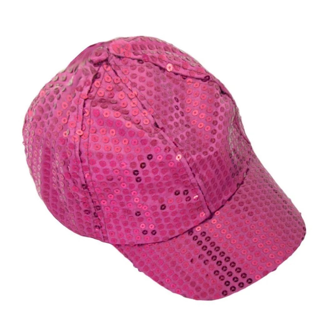 Glitter Sequins Baseball Caps Sequins Sun beach Fashion accessories Unisex Pure Color Snapback Hats Baseball Caps Yellow Black