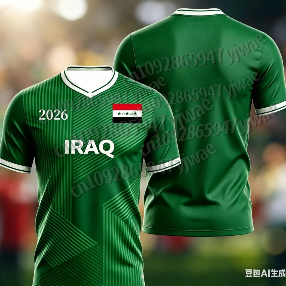 iraq style 2026 special fan jersey, green flag print soccer shirt, lightweight breathable sports top for men, fans soccer jersey Iraq Style 2026 Special Fan Jersey, Green Flag Print Soccer Shirt, Lightweight Breathable Sports Top for Men, Fans soccer Jersey 1