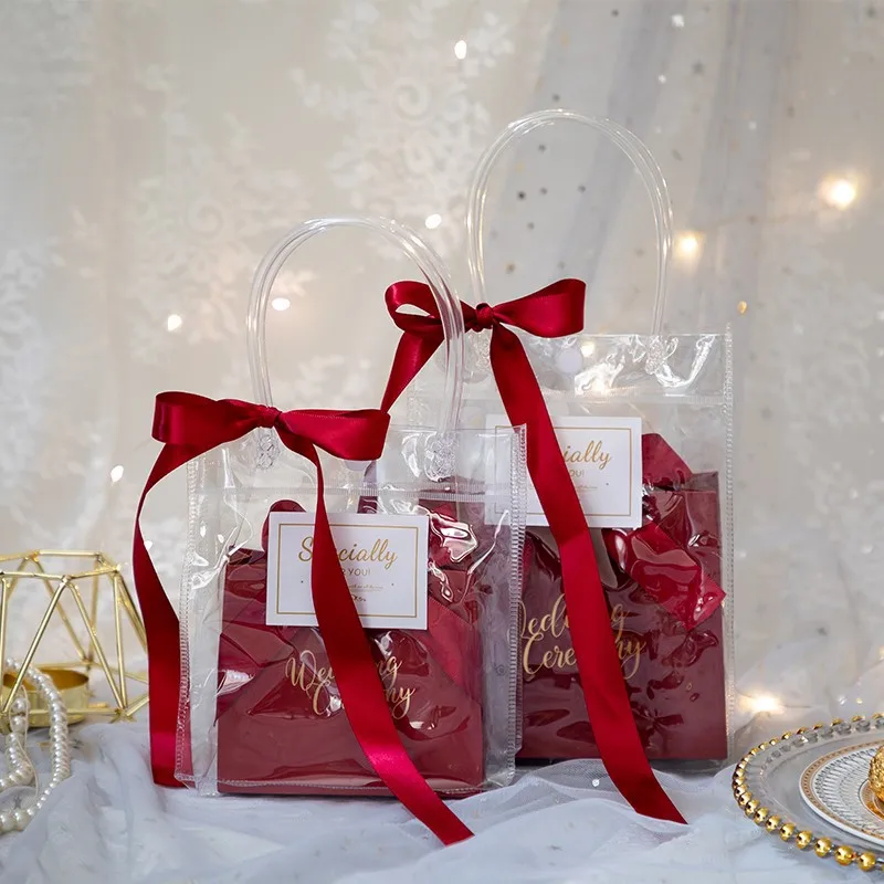 

PVC Transparent Candy Gift Bag Wedding Party Souvenir Candy Box And Packaging Tote Bag Home Packaging Decoration Accessories