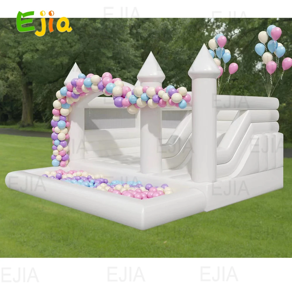 US Stock 15ft Large Inflatable Bounce House with Slide Ball Pit 100% PVC Castle House for Adults Big Kids Birthday Party Wedding 2