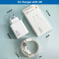 Original XIAOMI 100W Hypercharge Charger with Type C Cable - EU with 2m cable