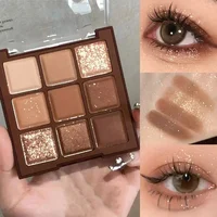 9 Colors Chocolate Eye Shadow Palette Pearly Matte Earth Color Eyeshadow Pallete Shiny Sequins Eye Pigments Lasting Makeup 1