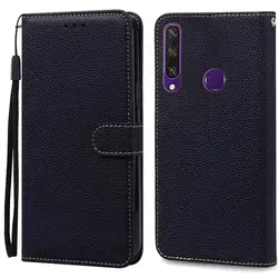 Elegant Leather Wallet Flip Phone Case - Soft Full Cover Coque s for Huawei Y6P (Black)