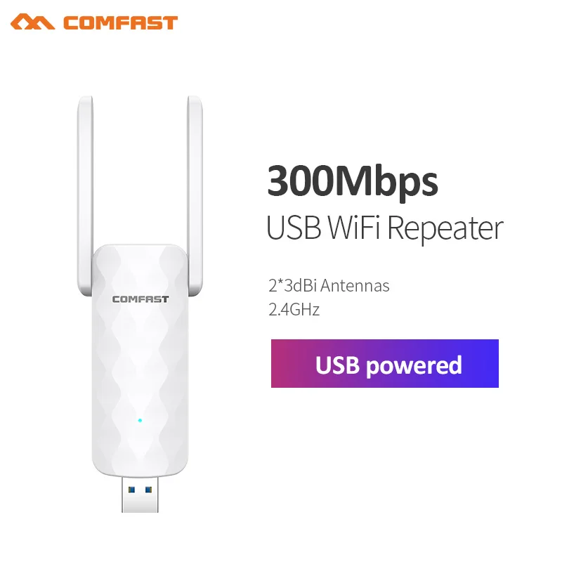 Comfast300MbpsUSBWiFiRepeater24G80211nWirelessSignal