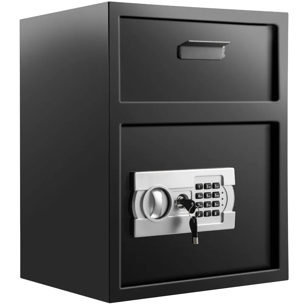 

Security Safe 1.7 Cubic Digital Depository Safe Drop Safe Carbon Steel 2 Keys Safe Drop Slot for Home Hotel Restaurant Office