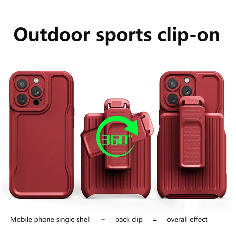Shockproof Silicone Moblie Phone Case For iPhone 15 14 13 12 11 Pro Max Shell Outdoor Sports Back Clip Holder Military Cover