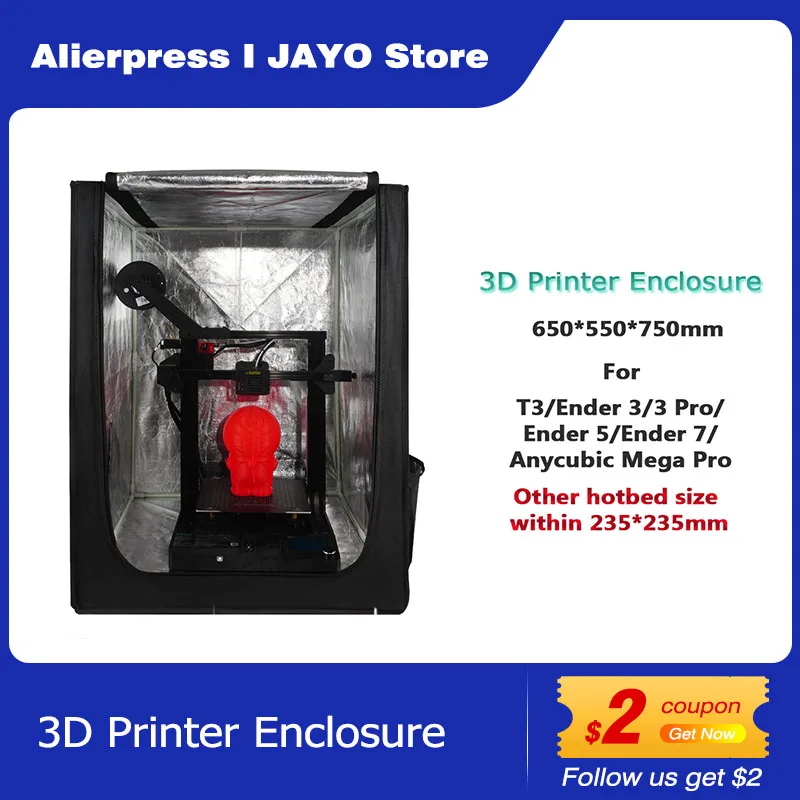 

SUNLU 3D Printer Enclosure Large Size 650*550*750mm Maintain Internal Circulation Of Heat Better Printing Effect for Ender-3/3 P