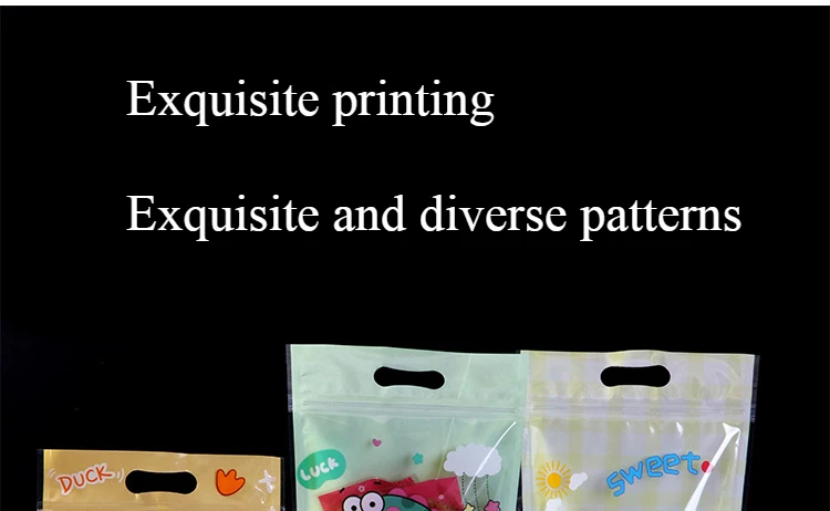 Description Picture 4 of item50pcs Cartoon Food Packaging Ziplock Bags Stand Up Candy Snack Cookies Storage Bag Kids Plastic Self-sealing Pouches Packag Bags