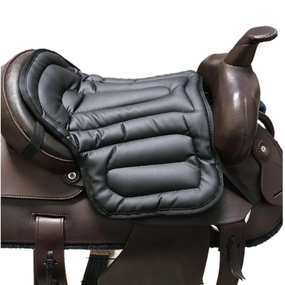Leather Horse Riding Seat Shock Absorbing Memory Foam Saddle Cushion for Outdoor Equestrian Riding Horse Equipment Accessories