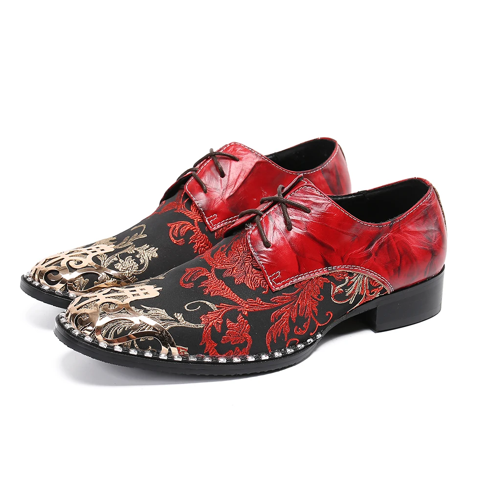 

Chinese style Men'S Shoes High Top Dress Shoes Lace up Genuine Leather Business Shoes Size 47