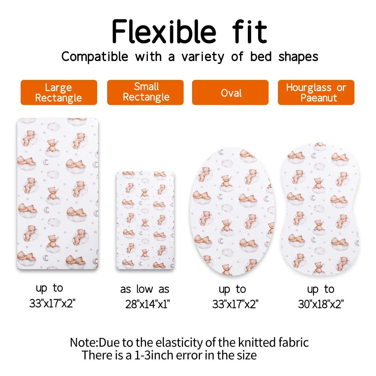 Elinfant 100% Polyester Baby Fitted Crib Sheet Soft Baby Mattress For Boys and Girls 6