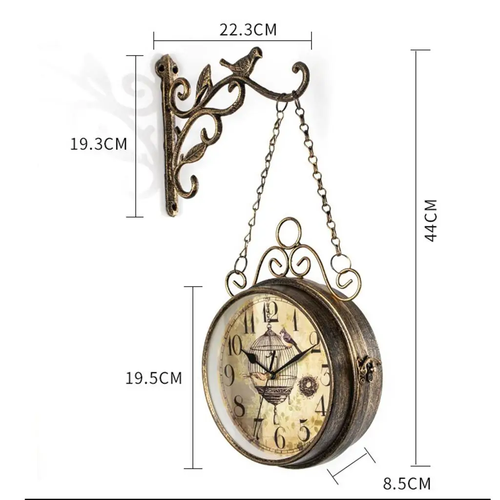 European Double-Sided Wall Clock 6