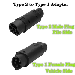 GKFLY J1772 EV Adaptor Plug 32A Electric Vehicle Car EV Charger Connector Type 2 To Type1 Electric Vehicle Charging Adapter