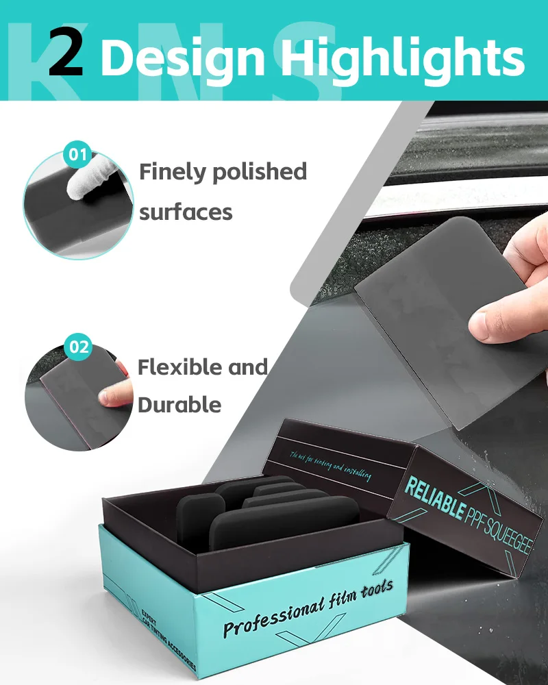 KUNAISI Car Wrap Geschenkset für Männer | Magnetischer Rakel + Fenstertönungsreiniger | PPF-Werkzeuge mit Aufbewahrungskoffer und Geschenktüte – Detail 6