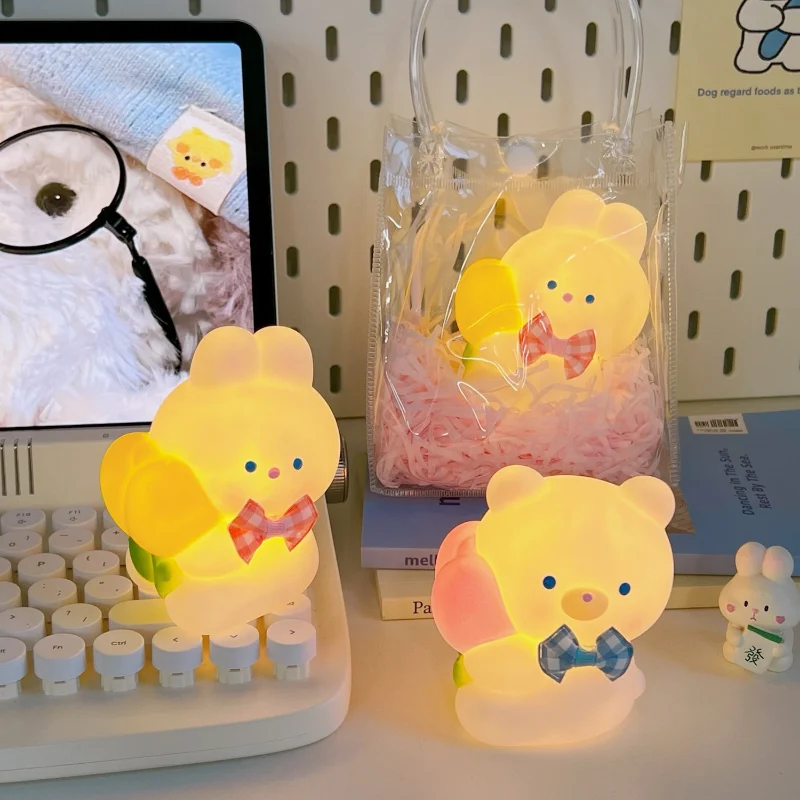 Bedside Night Light Eye Protection Sleep Light Bedroom Sleep Ambient Lamp Cartoon Bear Desk Lamp Children's Gifts Dropshipping pokemon japan anime pkm mewtwo remote control lamp illusion 3d sleep light party decoration touch nightlight kids sleep lamp