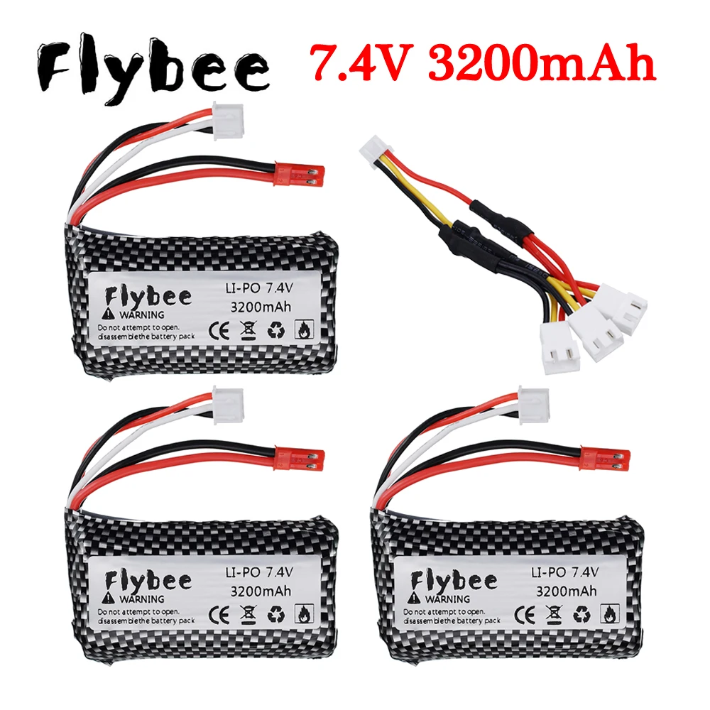 

7.4V 3200mAh Li-ion Rechargeable Battery for MJX T23 T623 F45 F645 DH9053 Double Horse 9053 DH9104 WL V913 RC Helicopter