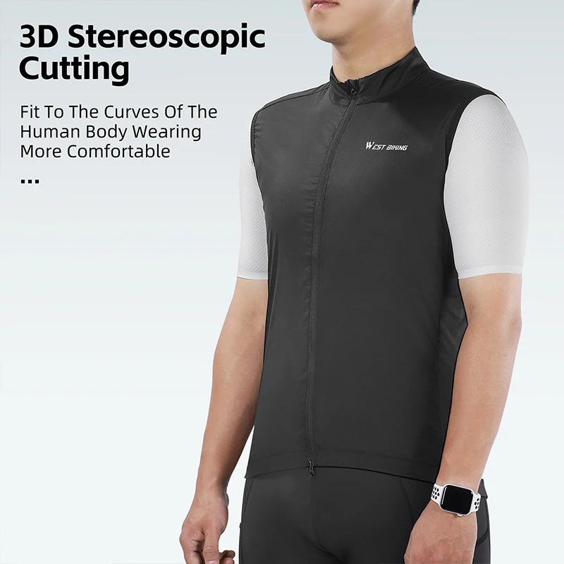 WEST BIKING Spring/Summer Lightweight Cycling Clothing Vest Ergonomic Comfortable Fitness Sleeveless Jacket Outdoor MTB Jersey