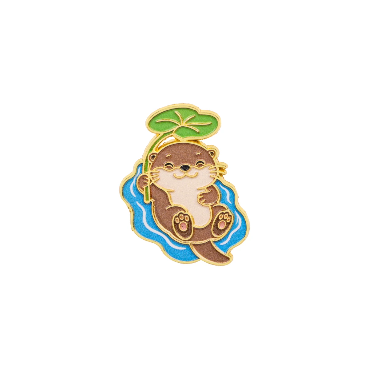 Charming Cartoon Animal Enamel Pin Brooch - Adorable Puppy Otter Design for Backpacks and Clothing Accessories