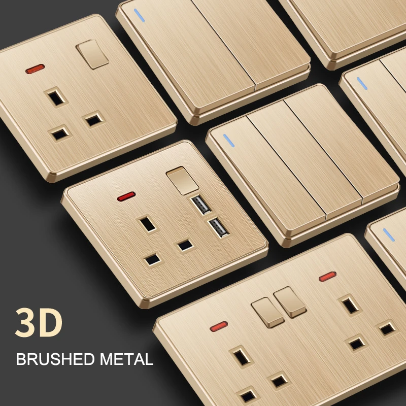 Electrical Socket Double Switch Electrical Sockets Switches Uk 13a Standard Aliexpress