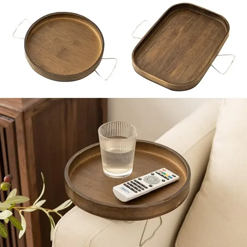 Sofa Side Table Natural Bamboo Sofa Armrest Clip Tray Arm Clip Table Handrail Pallet Fast Food Drink