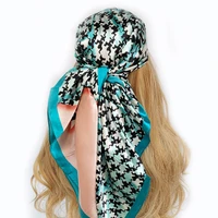 new 90*90cm fashion Silk Scarf Scarftop Headwraps Women Vintage Four Seasons Hair Scarve Hijab Foulard Bandana Femme Headscarf 3
