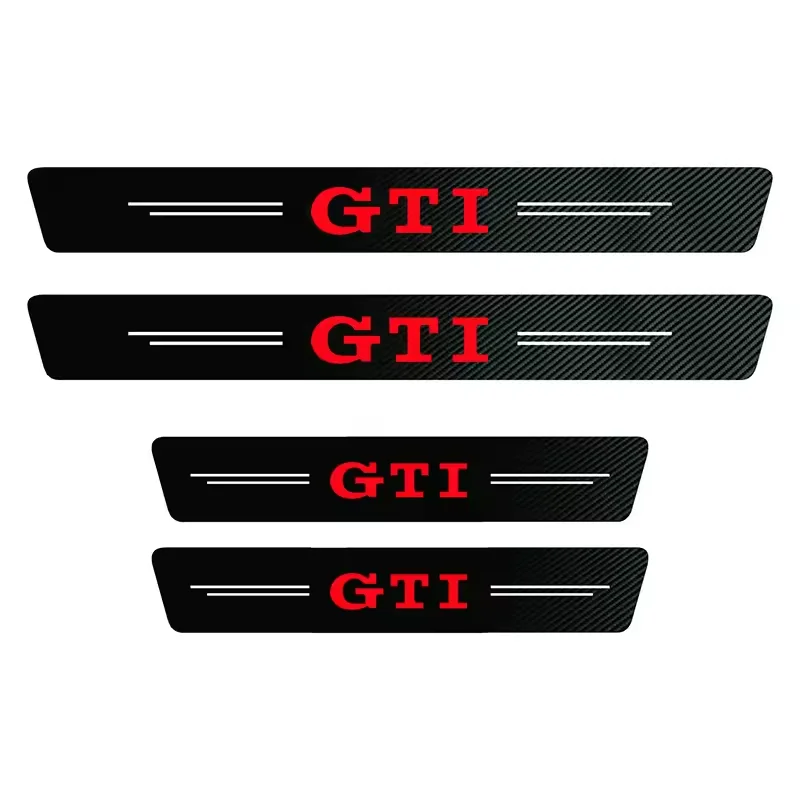 Premium Carbon Fiber Car Door Sill Scuff Plate Decor Stickers, Multiple Pack Options Available