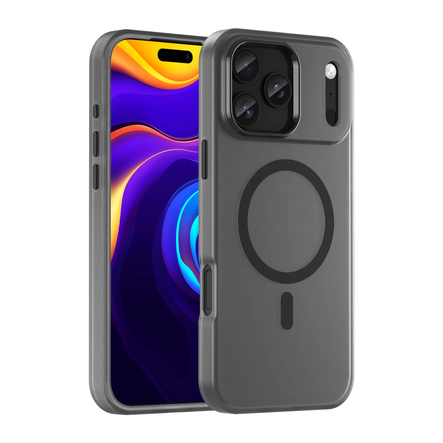 Shockproof Matte Transparent Case with MagSafe Compatibility and Wireless Charging Capability