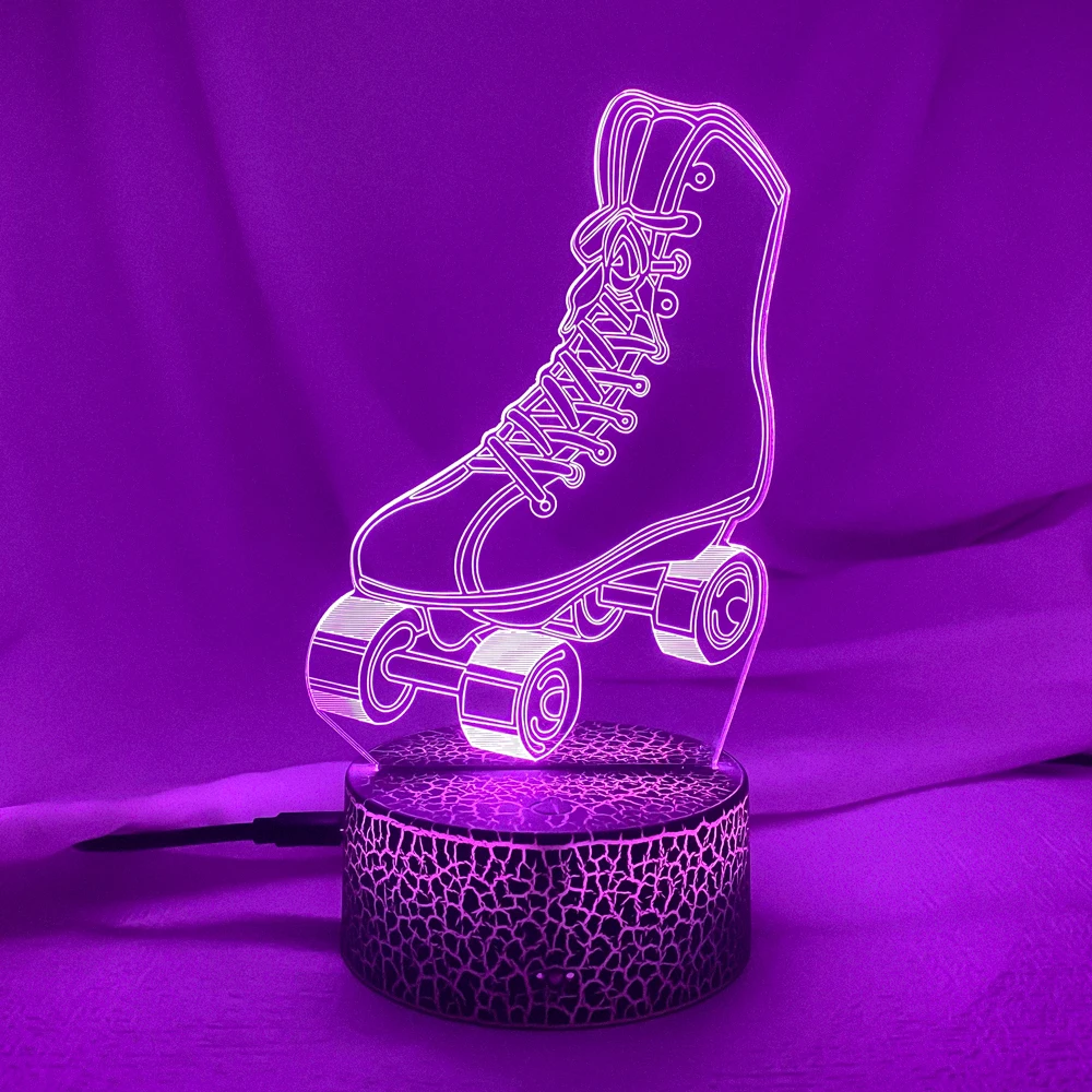 

3D лампа для катания на коньках с льдом, новинка, Женская настольная подсветка, спортивный подарок для мальчика, детский разноцветный домашний декор, атмосфера, иллюзия настроения