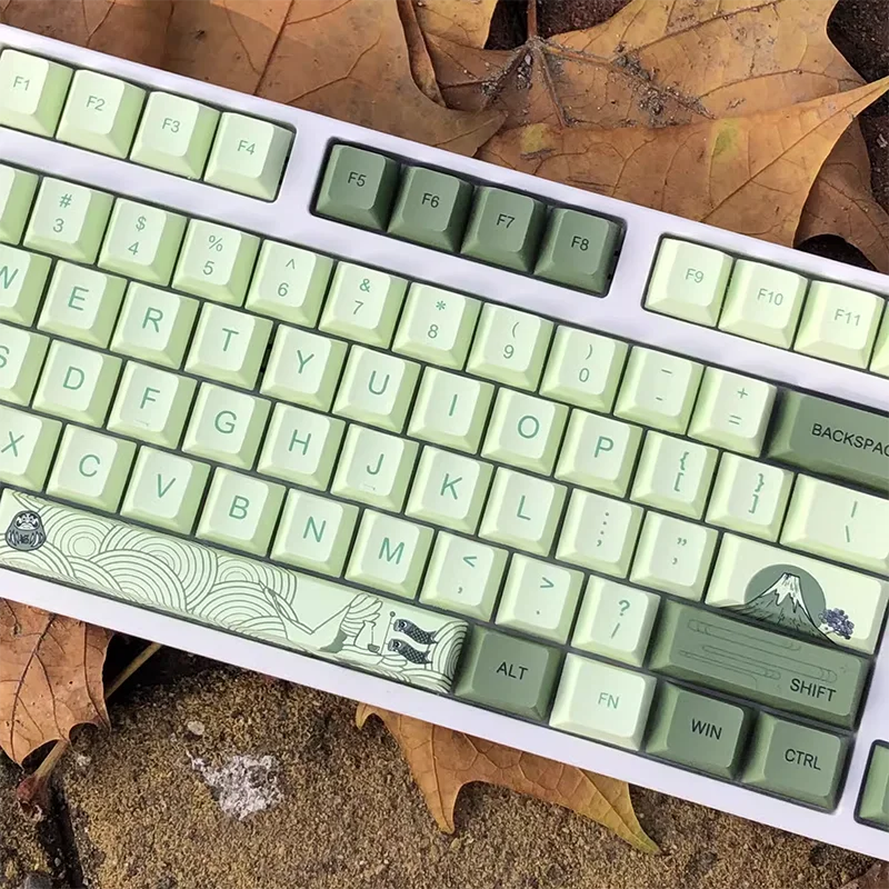 127 Key Cherry Profile PBT Keycaps Matcha Green Japanese Keycap For Mx Switch Mechanical Keyboard Dye-Subbed Sublimation Key cap
